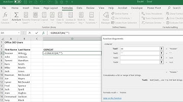 How to use the CONCAT Function in Excel