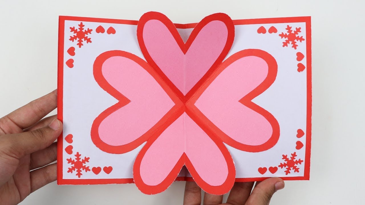 DIY: HOW TO MAKE LOVELY VALENTINE POP UP CARD !!! HANDMADE VALENTINE'S