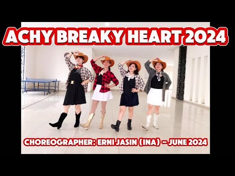 Achy Breaky Heart 2024 - Line Dance (Demo by Pretty women) - YouTube