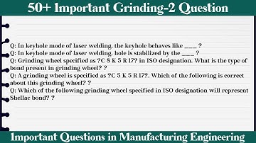 MCQ Questions Grinding-2 with Answers