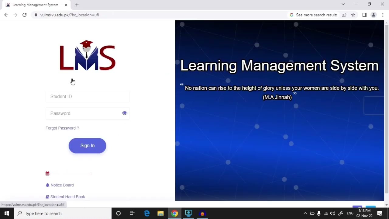 Detail video about LMS functions Virtual University Mirpur Campus