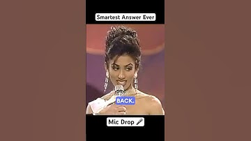 Smartest Answer Ever at Miss Universe. Miss India deserved to win Miss Universe 1995 that night!