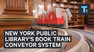 New York Public Library installed a book train conveyor system