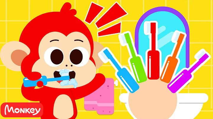 5 Finger Family Good Habits 🖐️ Tooth Brush Routine Song 😬 Monkey Junior Nursery Rhymes & Kids Songs