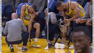 Stephen Curry Exits Game With Ankle Issues - Warriors vs Nuggets | April 23, 2021