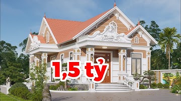 Mẫu biệt thự 1 tầng tân cổ điển, mái thái đẹp | Xây trọn gói 2025