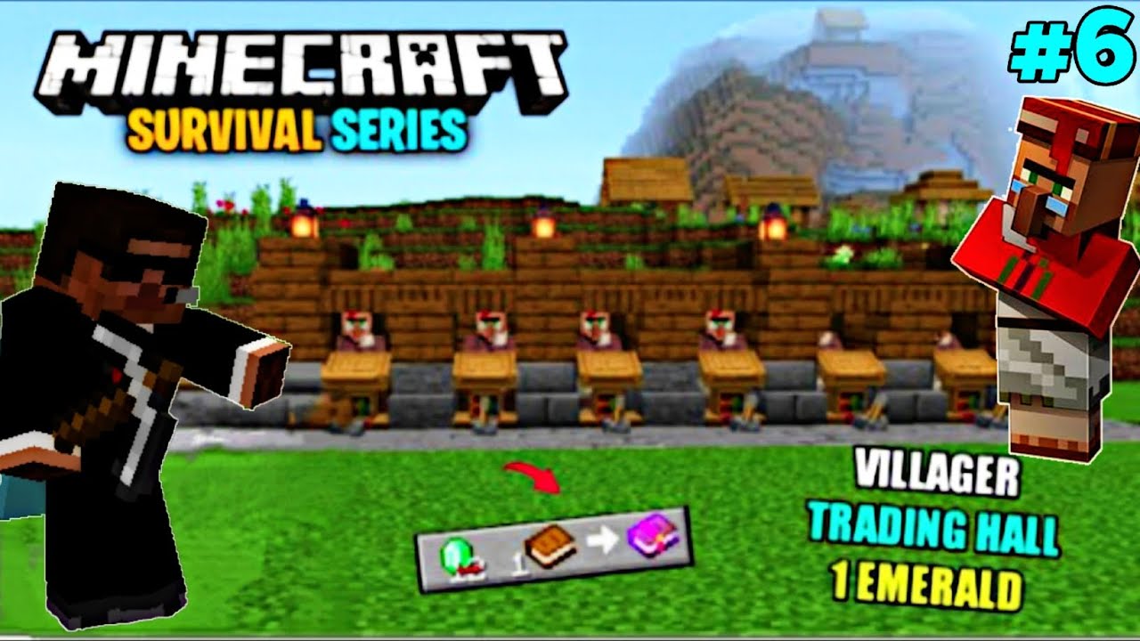 I Build 1 Emerald Villager Trading Hall In Minecraft Pe Survival Series ...