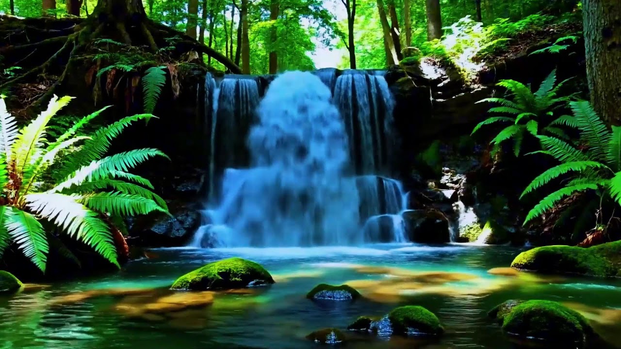 Soothing River with Bird Sounds Ambience for Focus