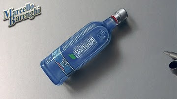 Drawing timelapse: a bottle of Khortytsa ICE - hyperrealistic art