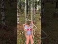 Baby Swing Made Out Of Sack And One Metre Rope 