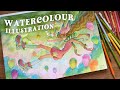 How I transfer my drawing for painting! ✍️ Carousel Dreams watercolour + mix media process! 🎠 thumbnail