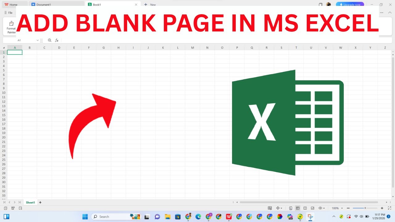 How To Add Blank Page in Microsoft Excel - YouTube