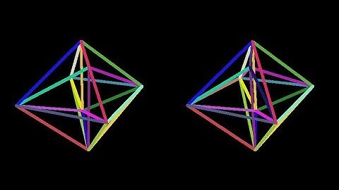 16-cell-3d-multicolor. Rotation in four-dimensional space. 4D. Fourth dimension. Hyperspace.