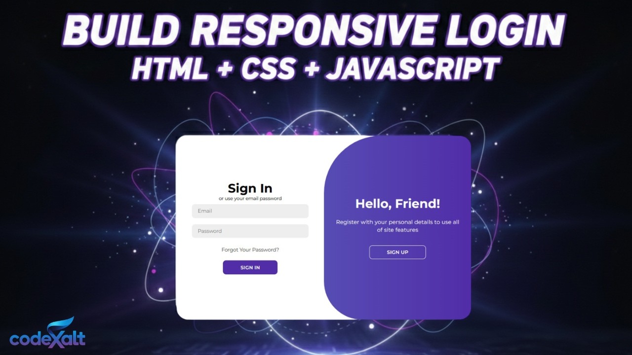Responsive Login - Sign Up Page using HTML, CSS & JavaScript | Step-by ...