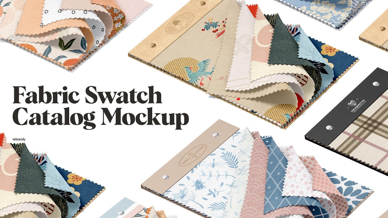 Fabric Swatch Catalog Mockup Presentation