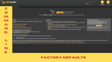 how to factory reset your drone using betaflight command line