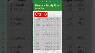 remove all empty rows in one step in excel