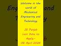 Posts of Junior Engineer for Mechanical Electrical and Civil Engineers in Punjab