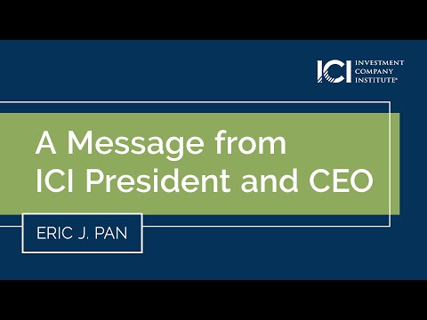 A Message from ICI President and CEO: Eric J. Pan