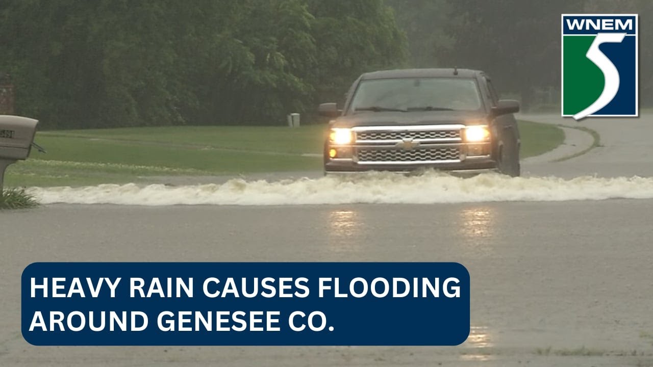Heavy rain causes flooding around Genesee Co. - YouTube