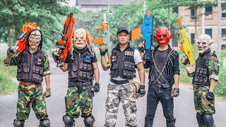 LTT Nerf Mod : Special Police Warriors Black Use Nerf Guns Fight Crime Dangerous Mask Dr.Lee 3