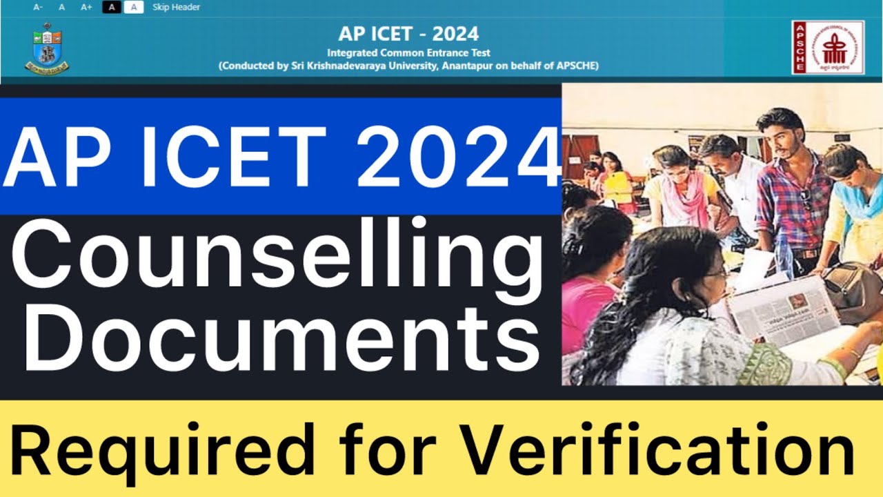 AP ICET 2024 COUNSELLING DOCUMENTS REQUIRED | ICET VERIFICATION ...