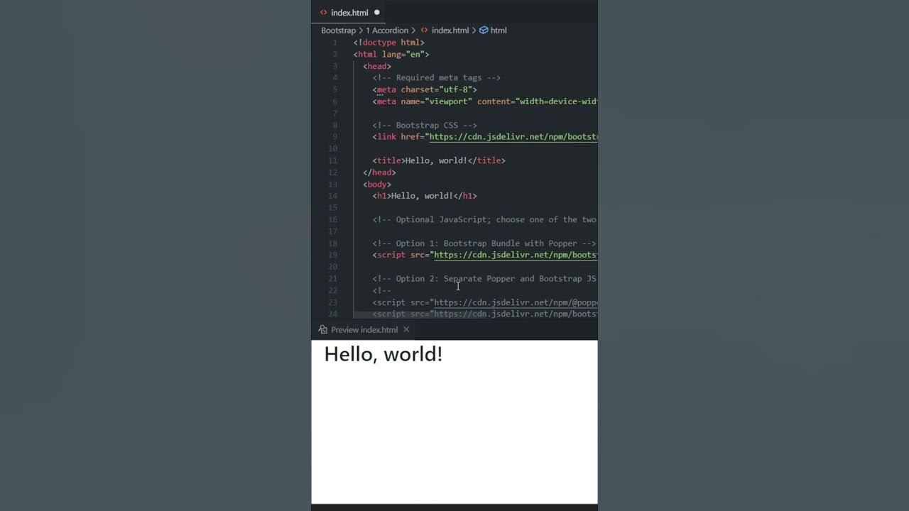 Getting Started with Bootstrap HTML and CSS tutorial 2023 #shorts # ...