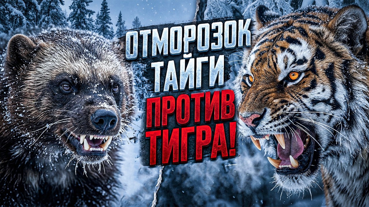 РОСОМАХА унижает АМУРСКОГО ТИГРА: Почему укус тигра её не берет?