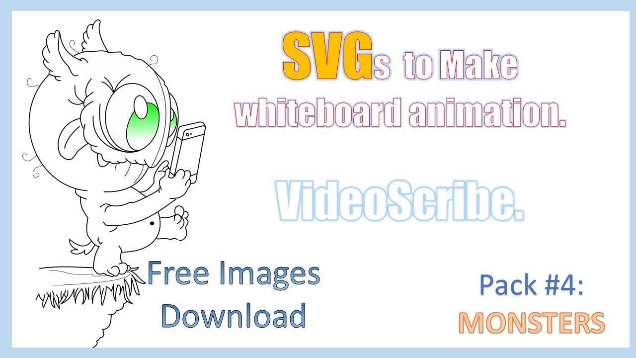 Download SVGs Images to make a whiteboard animation whit videoscribe. Pack #4: Monsters. - YouTube