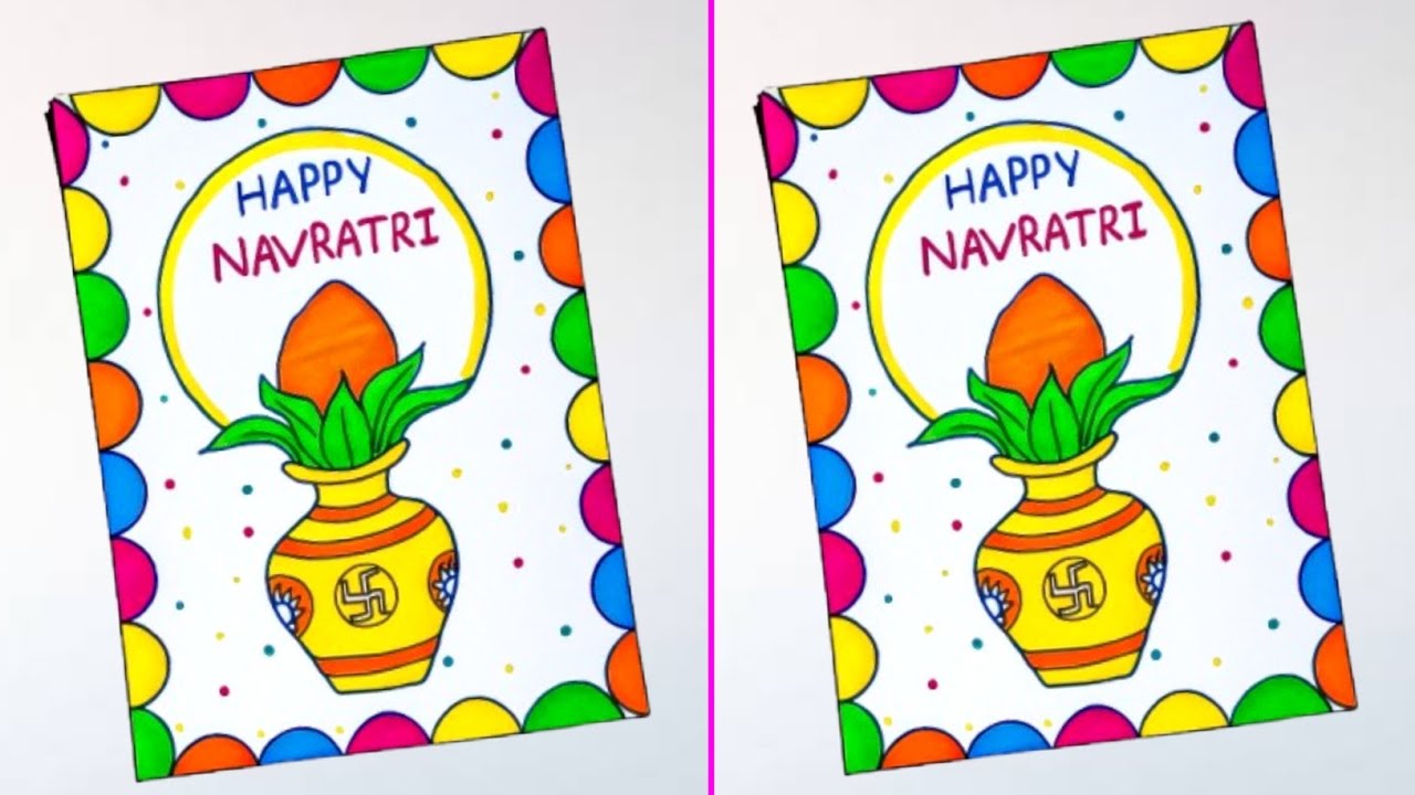 Navratri Card Making Idea || DIY Handmade Navratri Greetings Card || Durga Puja Greeting Card