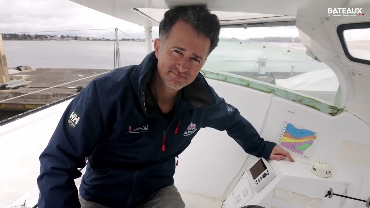⁣Visite du trimaran Ocean Fifty 🚀 Cockpit, foils et réglages avec Laurent Bourgues