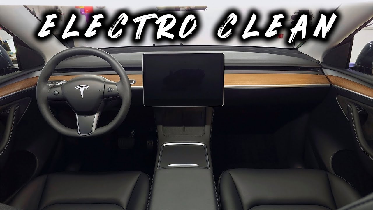 Professional Car Interior Cleaning TESLA Model Y from Copart Auction