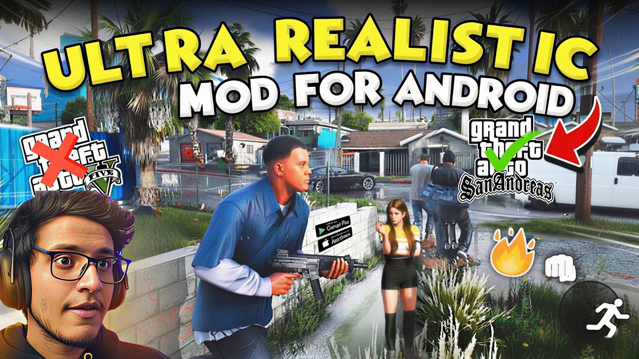GTA San Andreas Ultra Realistic Graphics Mod 😱 for ALL Android Version  | GTA 5 Graphics on Mobile 