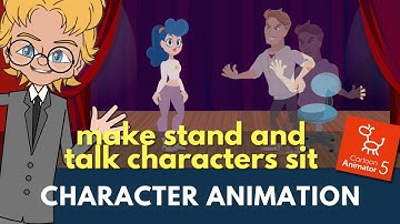 Master Cartoon Animator 5: Standing to Sitting, How to Customize Pre-made Standing Motion to Sitting