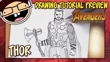 [PREVIEW] How to Draw THOR (Avengers: Infinity War) | Drawing Tutorial Time Lapse