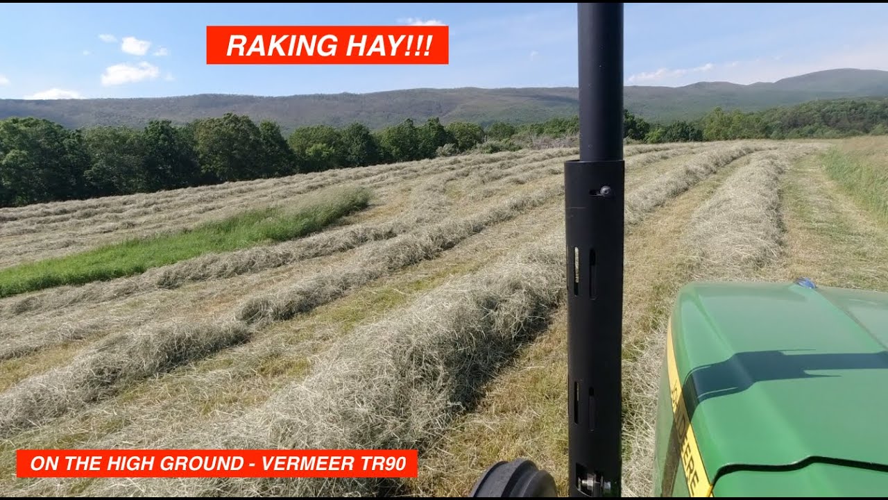 This video shows us raking hay on our high ground with the Vermeer TR90 rak...