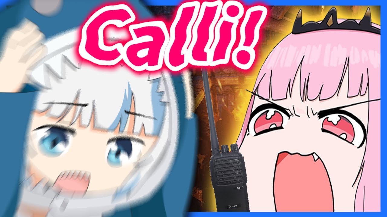 Gura can't Stop Screaming when she heard Calli's Voice【HololiveEN】