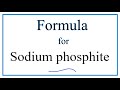 Sodium Phosphite and Ionic Charges