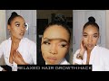 Hair growth hack for relaxed hair|relaxed haircare routine|protective winter relaxed hairstyles