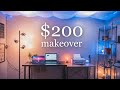 $200 Dark Theme Desk Setup Makeover | Black Desk Productivity Space