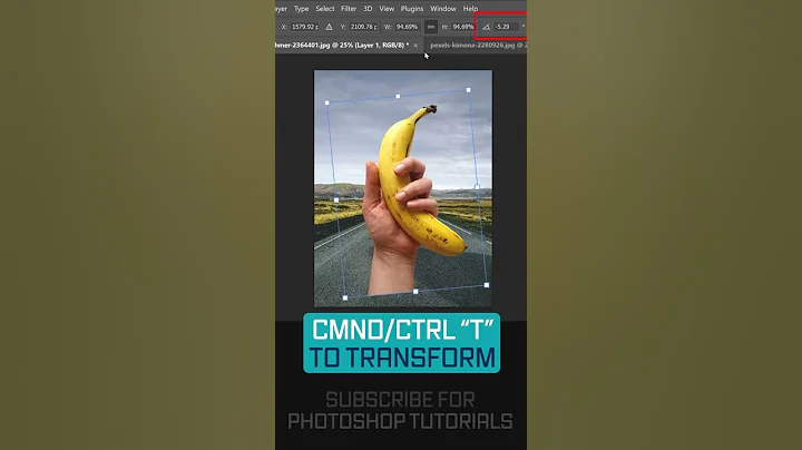 Photoshop Quick Tips 5: How To Resize & Rotate Image #shorts