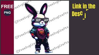 FREE Hip Hop Bunny Clipart, Png Sublimation - FREE Easter Png Transparent - 3d | FreeSvgCrafts