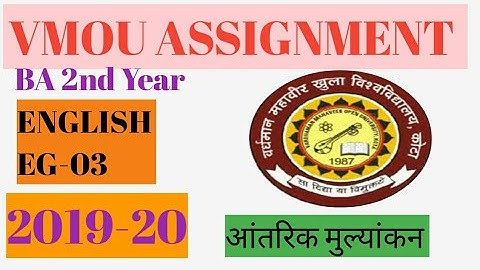 VMOU BA 2nd year English EG-03 Assignment।