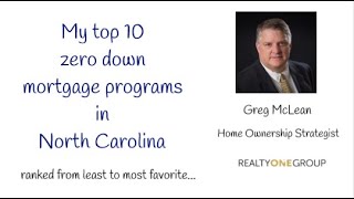 Top 10 Zero Down Mortgage Programs in North Carolina