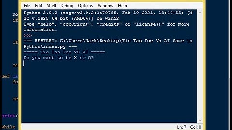 Tic Tac Toe Vs AI Game in Python