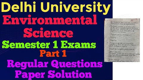 DU Sol : Environmental Science l Regular Question paper solution l Semester 1 Exam B.Com Important