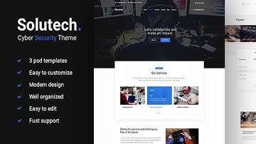 Solutech - Cyber Security PSD | Themeforest Website Templates and Themes