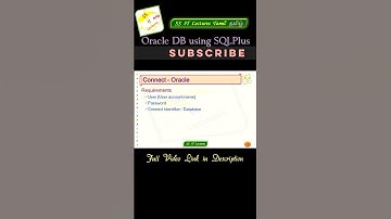 Connect to Oracle Database using SQLPlus #shorts #sqlplus #oracle #dbms #sql #db #SSITLecturesTamil