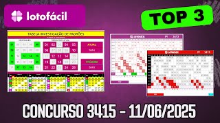 Top 3 lotofacil Contest 3415 11/06/2025