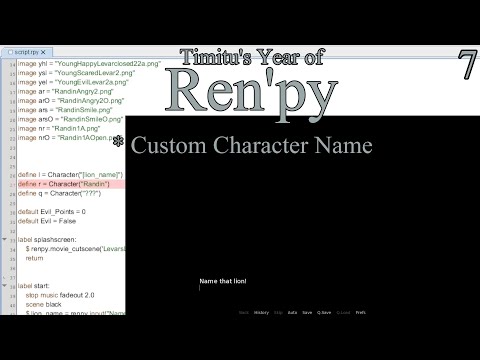 Year of Ren'py - Part 7 - Custom Character Name
